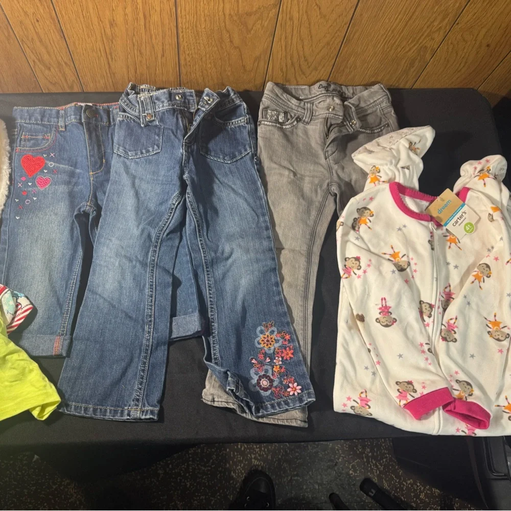 Little Girls Size 4T Blue Denim Jeans/ Pants Lot